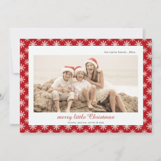 Cartes Pour Fêtes Annuelles moderne flocon de neige rouge photo de Noël