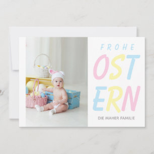 Cartes Pour Fêtes Annuelles Moderne Frohe Ostern Pastel Photo personnalisée