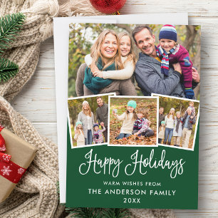 Cartes Pour Fêtes Annuelles Moderne Fun Calliage 4 Photo Vert