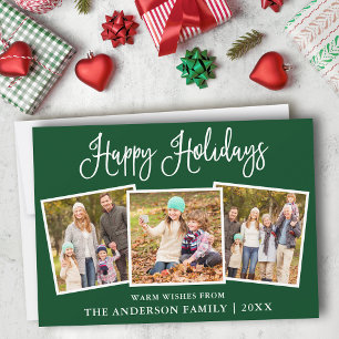 Cartes Pour Fêtes Annuelles Moderne Fun Calligraphie Vert 3 Photo