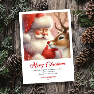 Cartes Pour Fêtes Annuelles Moderne humour de Noël du Père Noël Rudolf Cadeau 