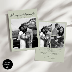 Cartes Pour Fêtes Annuelles Moderne Joyeux et Mariés Script Noël