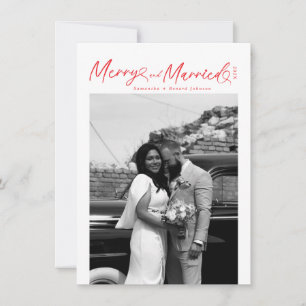 Cartes Pour Fêtes Annuelles Moderne Joyeux et Mariés Script Noël