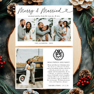 Cartes Pour Fêtes Annuelles Moderne Joyeux & Mariés Photo de Noël pour jeunes 