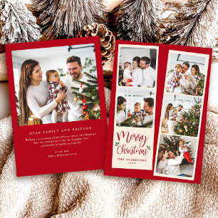 Cartes Pour Fêtes Annuelles Moderne Joyeux Noël Rouge 5 Photo