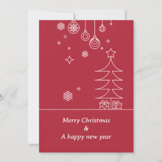 Cartes Pour Fêtes Annuelles Moderne Joyeux Noël Rouge Blanc