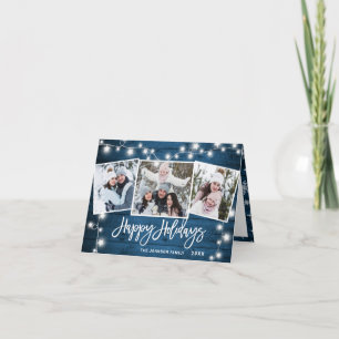 Cartes Pour Fêtes Annuelles Moderne Joyeux Noël Rustique 3 PHOTO Salutation