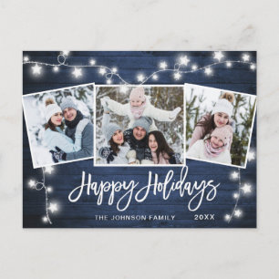 Cartes Pour Fêtes Annuelles Moderne Joyeux Noël Rustique 3 PHOTO Salutation