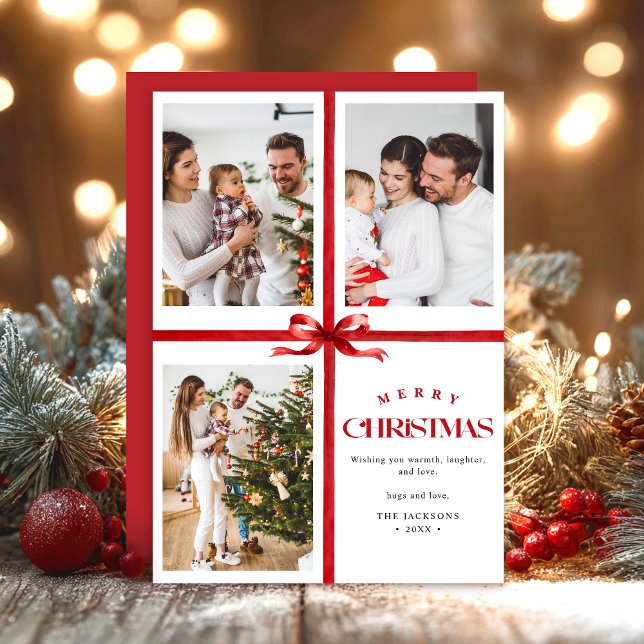 Cartes Pour Fêtes Annuelles Moderne Joyeux Noël Simple Collage (Créateur téléchargé)