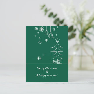 Cartes Pour Fêtes Annuelles Moderne Joyeux Noël Vert Blanc