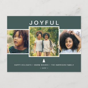Cartes Pour Fêtes Annuelles Moderne Joyful 3 Photos