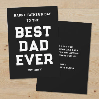 Cartes Pour Fêtes Annuelles Moderne Meilleur Papa de Tous les Temps pour la Fê