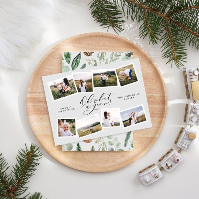 Cartes Pour Fêtes Annuelles Moderne minima 8 photo nouvelle année famille gris (Créateur téléchargé)