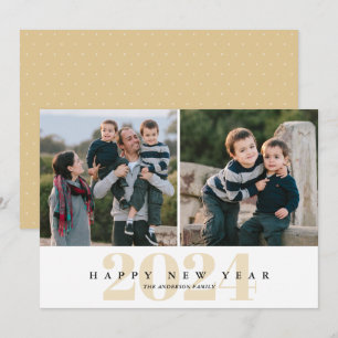 Cartes Pour Fêtes Annuelles Moderne Minimal Gold 2 Photo Bonne année