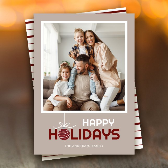 Cartes Pour Fêtes Annuelles Moderne minimal Joyeux Joyeux Noël d'ornement (Créateur téléchargé)