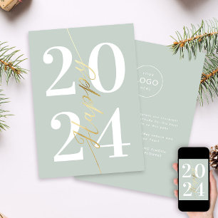 Cartes Pour Fêtes Annuelles Moderne minimal Pastel Gold Bonne année d'affaires