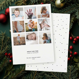 Cartes Pour Fêtes Annuelles Moderne minimale Simple Elegant Chic Photo Colla