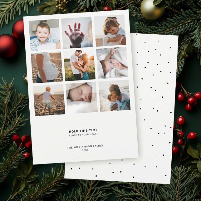 Cartes Pour Fêtes Annuelles Moderne minimale | Simple Elegant Chic Photo Colla (Créateur téléchargé)