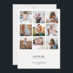 Cartes Pour Fêtes Annuelles Moderne minimale | Simple Elegant Chic Photo Colla<br><div class="desc">Ces Bonnes Fêtes modernes brillent à travers leurs beaux sentiments et leurs paroles - et leur vaste espace blanc. La carte photo collage de vacances, d'une simplicité incroyable, capture neuf moments précieux tandis que la typographie minimale dit "Tenez cette heure près de votre coeur" au-dessus de votre nom de famille...</div>