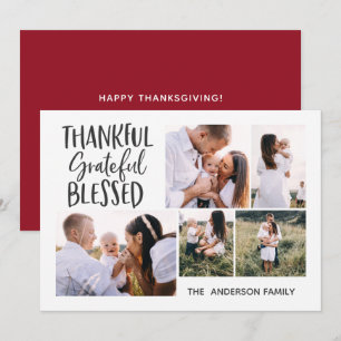 Cartes Pour Fêtes Annuelles moderne minimaliste 4 photo thanksgiving 4 juillet