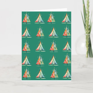 Cartes Pour Fêtes Annuelles Moderne minimaliste Arbre de Noël Couleur de l'eau