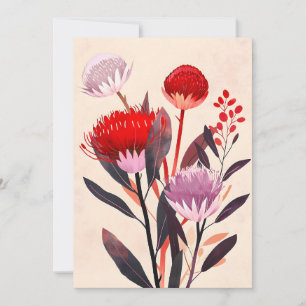 Cartes Pour Fêtes Annuelles Moderne Minimaliste Boho Floral Botanique