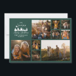 Cartes Pour Fêtes Annuelles Moderne minimaliste collage photo Noël élégant<br><div class="desc">Carte de Noël verte et blanche pour le collage de photos de Noël minimaliste moderne. Le père traditionnel Noël Père Noël et la chilouette de traîneau conception.</div>