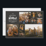 Cartes Pour Fêtes Annuelles Moderne minimaliste collage photo Noël élégant<br><div class="desc">Carte de Noël en noir et blanc. Le père traditionnel Noël Père Noël et la chilouette de traîneau conception.</div>