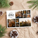 Cartes Pour Fêtes Annuelles Moderne minimaliste collage photo Noël élégant<br><div class="desc">Carte de Noël en noir et blanc. Le père traditionnel Noël Père Noël et la chilouette de traîneau conception.</div>