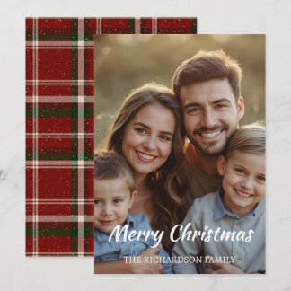 Cartes Pour Fêtes Annuelles Moderne Minimaliste Élégant Noël Photo Unique