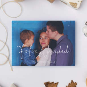 Cartes Pour Fêtes Annuelles Moderne minimaliste Feliz Navidad Photo de Noël