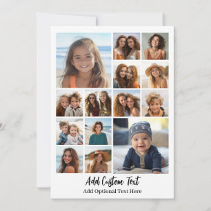 Cartes Pour Fêtes Annuelles Moderne Minimaliste Gris Blanc - 14 Photos Collage