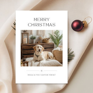 Cartes Pour Fêtes Annuelles Moderne minimaliste Joyeux Noël Chien photo Vacanc