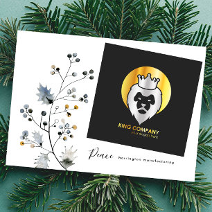 Cartes Pour Fêtes Annuelles Moderne Minimaliste Noël Biologique Entreprise Gra