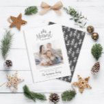 Cartes Pour Fêtes Annuelles Moderne minimaliste Noël rustique multi photo<br><div class="desc">Joyeux Noël rustique multi photo carte de vacances. Avec du texte et des arbres dessinés à la main. La couleur du dossier peut être customisée.</div>