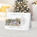 Cartes Pour Fêtes Annuelles Moderne minimaliste Noël Salutations Arch Photo<br><div class="desc">Modèle photo de style épuré moderne minimaliste avec élégante typographie des voeux de Noël en modèle d'arc gris horizontal avec des champs de texte modifiables.</div>