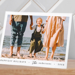 Cartes Pour Fêtes Annuelles Moderne Minimaliste Simple Famille Personnalisée