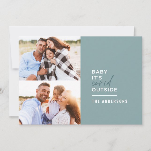 Cartes Pour Fêtes Annuelles Moderne minime typographie photo bébé son covid (Devant)