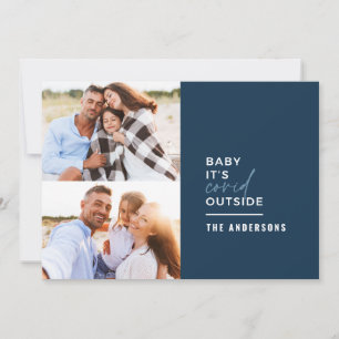 Cartes Pour Fêtes Annuelles Moderne minime typographie photo bébé son covid