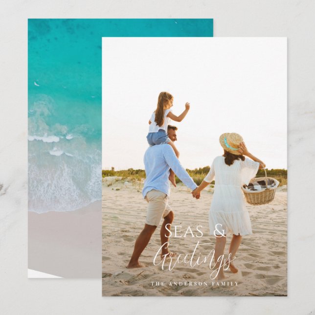 Cartes Pour Fêtes Annuelles Moderne minimum 1 photo Noël (Devant / Derrière)