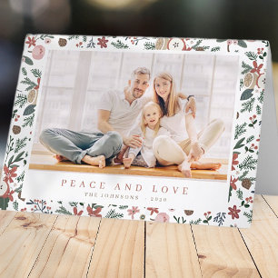 Cartes Pour Fêtes Annuelles Moderne Noël Floral Foliage Motif botanique