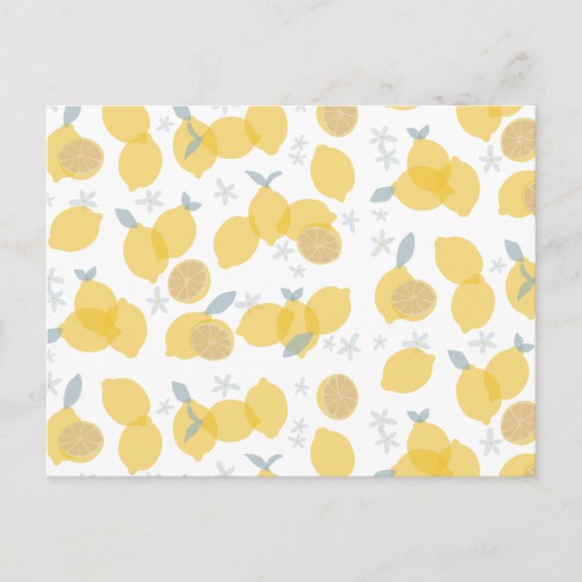 Cartes Pour Fêtes Annuelles Moderne Pastel Citrus Lemons Motif (Devant)