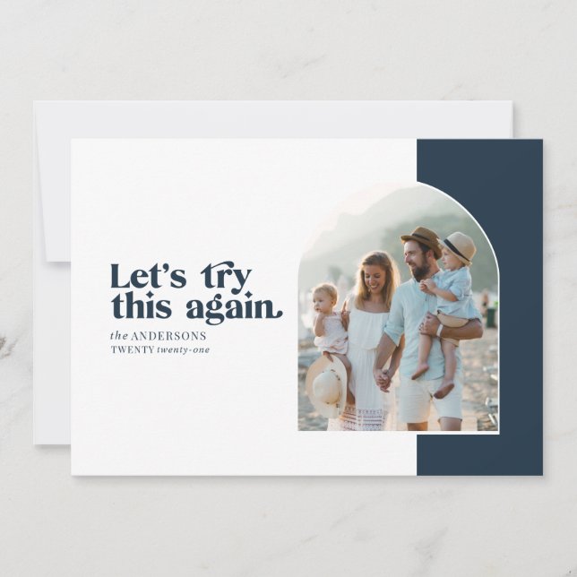 Cartes Pour Fêtes Annuelles Moderne permet d'essayer à nouveau Noël moderne (Devant)