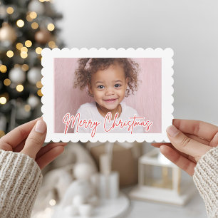 Cartes Pour Fêtes Annuelles Moderne Photo de Coquille Saint-Jacques Noël Joyeu
