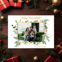 Moderne Photo de Feuillage Botanique Feliz Navidad