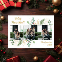 Moderne Photo de Feuillage Botanique Feliz Navidad