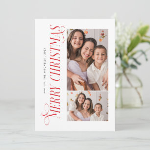 Cartes Pour Fêtes Annuelles Moderne Photo de Joyeux Noël 3 avec Typographie Ro
