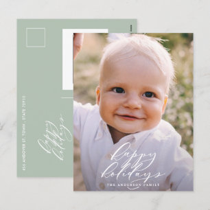 Cartes Pour Fêtes Annuelles Moderne photo de Noël minimale élégante de fêtes