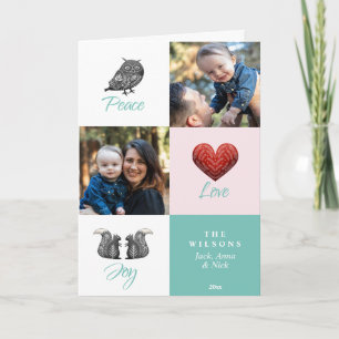 Cartes Pour Fêtes Annuelles Moderne Photo de Noël scandinave mignon