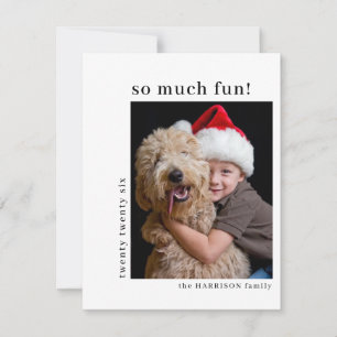 Cartes Pour Fêtes Annuelles Moderne Photo de vacances minimaliste “Oh What Fun